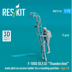 Reskit Rsf72-0053 1/72 F-105 Dfg Thunderchief Male Pilot On Access Ladder In A Standing Position Type3 1pcs 3dprinted