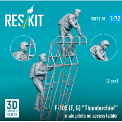 Reskit Rsf72-0059 1/72 F-105 F G Thunderchief Male Pilots On Access Ladder 2 Pcs 3d Printed