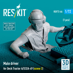 Reskit Rsf72-0066 1/72 Male Driver For Deck Tractor A/S32a-49 Scene 2 1 Pcs
