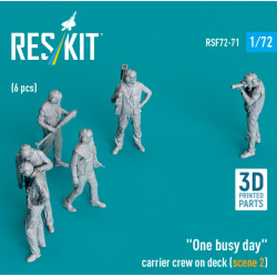 Reskit Rsf72-0071 1/72 One Busy Day Carrier Crew On Deck Scene2 6pcs 3dprinted