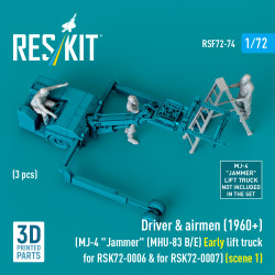 Reskit Rsf72-0074 1/72 Driver And Airmen 1960 3 Pcs Mj-4 Jammer Mhu-83 B/E Early Lift Truck For Rsk72-0006 And For Rsk72-0007