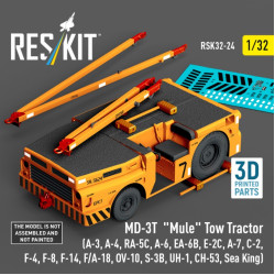 Reskit Rsk32-0024 1/32 Md-3t Mule Tow Tractor A-3 A-4 Ra-5c A-6 Ea-6b E-2c A-7 C-2 F-4 F-8 F-14 F/A-18 Ov-10 S-3b Uh-1 Ch-53 Sea King 3d Printed Model Kit