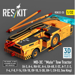 Reskit Rsk32-0025 1/32 Md 3t Mule Tow Tractor A3 A4 Ra5c A6 Ea6b E2c A7 C2 F4 F8 F14 Fa18 Ov10 S3b Uh1 Ch53 Sea King 3d Printed Model Kit