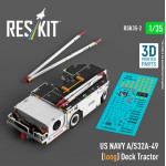 Reskit Rsk35-0002 1/35 Us Navy A/S32a-49 Long Deck Tractor 3d Printed Model Kit