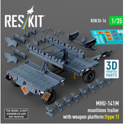 Reskit Rsk35-0014 1/35 Mhu-141m Munitions Trailer With Weapon Platform Type 1 3d Printed Model Kit