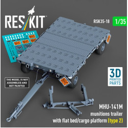 Reskit Rsk35-0018 1/35 Mhu-141m Munitions Trailer With Flat Bed/Cargo Platform Type2 3d Printed Model Kit