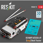 Reskit Rsk48-0015 1/48 Us Navy A/S32a 49 Long Deck Tractor 3d Printed Model Kit