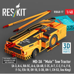 Reskit Rsk48-0017 1/48 Md-3a Mule Tow Tractor A-3 A-4 Ra-5c A-6 Ea-6b E-2c A-7 C-2 F-4, F-8 F-14 F/A-18 Ov-10 S-3b Uh-1 Ch-53 Sea King 3d Printed Model Kit