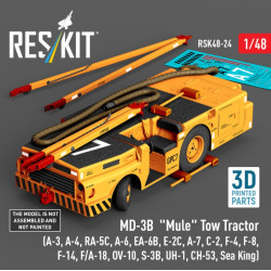 Reskit Rsk48-0024 1/48 Md-3b Mule Tow Tractor A-3 A-4 Ra-5c A-6 Ea-6b E-2c A-7 C-2 F-4 F-8 F-14 F/A-18 Ov-10 S-3b Uh-1 Ch-53 Sea King 3d Printed Model Kit