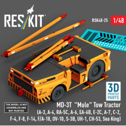 Reskit Rsk48-0025 1/48 Md-3t Mule Tow Tractor A-3 A-4 Ra-5c A-6 Ea-6b E-2c A-7 C-2 F-4 F-8 F-14 F/A-18 Ov-10 S-3b Uh-1 Ch-53 Sea King 3d Printed Model Kit