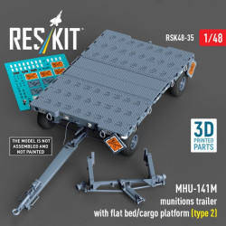 Reskit Rsk48-0035 1/48 Mhu-141m Munitions Trailer With Flat Bed/Cargo Platform Type 2 3d Printed Model Kit