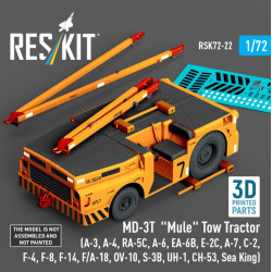 Reskit Rsk72-0022 1/72 Md-3t Mule Tow Tractor A-3 A-4 Ra-5c A-6 Ea-6b E-2c A-7 C-2 F-4 F-8 F-14 F/A-18 Ov-10 S-3b Uh-1 Ch-53 Sea King 3d Printed Model Kit