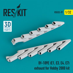Reskit RSU32-0097 - 1/32 - Bf-109E (E1, E3, E4, E7) exhaust for Hobby 2000 kit