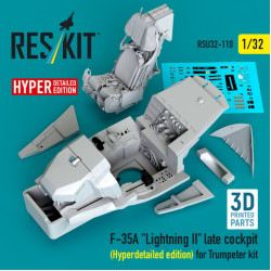 Reskit Rsu32-0110 1/32 F-35a Lightning 2 Late Cockpit Hyperdetailed Edition For Trumpeter Kit 3d Printed