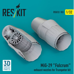 Reskit Rsu32-0183 1/32 Mig-29 Fulcrum Exhaust Nozzles For Trumpeter Kit 3d Printed