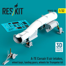 Reskit Rsu32-0184 1/32 A-7e Corsair Ii Air Intakes Wheel Bays Landing Gears Wheels For Trumpeter Kit 3d Printed