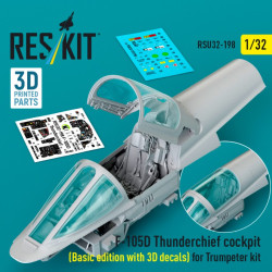 Reskit Rsu32-0198 1/32 F-105d Thunderchief Cockpit Basic Edition With 3d Decals For Trumpeter Kit 3d Printed