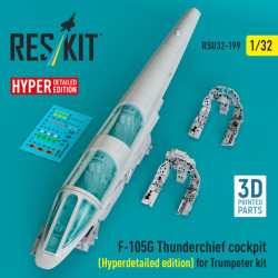 Reskit Rsu32-0199 1/32 F-105g Thunderchief Cockpit Hyperdetailed Edition For Trumpeter Kit 3d Printed