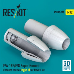 Reskit Rsu32-0210 1/32 F/A-18E/F/G Super Hornet exhaust nozzles type 1 for Revell kit 3D Printed