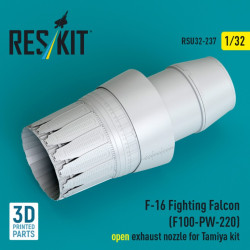 Reskit Rsu32-0237 1/32 F-16 Fighting Falcon F100-pw-220 Open Exhaust Nozzle For Tamiya Kit 3d Printed