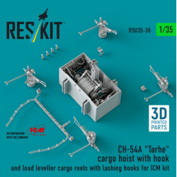 Reskit Rsu35-0038 1/35 Ch-54a Tarhe Cargo Hoist With Hook And Load Leveller Cargo Reels With Lashing Hooks For Icm Kit 3d Printed