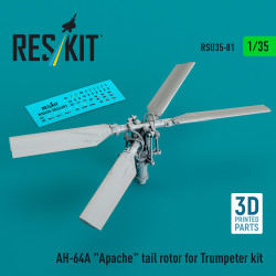Reskit Rsu35-0081 1/35 Ah-64a Apache Tail Rotor For Trumpeter Kit