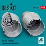 Reskit Rsu48-0361 1/48 Su-27 Flanker Exhaust Nozzles For Gwh Kit 3d Printed
