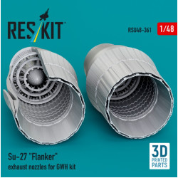 Reskit Rsu48-0361 1/48 Su-27 Flanker Exhaust Nozzles For Gwh Kit 3d Printed