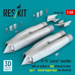 Reskit Rsu48-0426 1/48 B-1b Lancer Nacelles With Air Intakes And Late Exhaust Nozzles Closed Engine Bays For Revell Kit