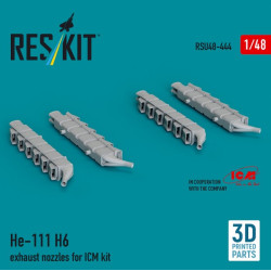 Reskit Rsu48-0444 1/48 ​He 111 H 6 exhaust nozzles for ICM kit 3D printed