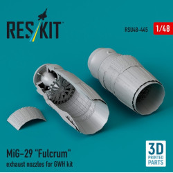 Reskit Rsu48-0445 1/48 ​MiG29 Fulcrum exhaust nozzles for GWH kit 3D printed