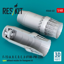 Reskit Rsu48-0452 1/48 F-15 A B C D E J F100-pw-220 Open Exhaust Nozzles For Hasegawa Kit 3d Printed