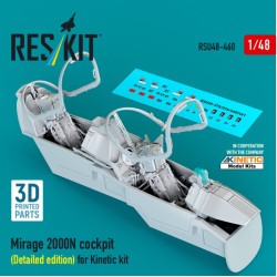Reskit Rsu48-0460 1/48 Mirage 2000n Cockpit Detailed Edition For Kinetic Kit 3d Printed