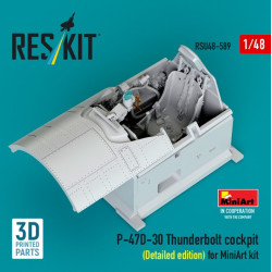 Reskit Rsu48-0589 1/48 P-47d-30 Thunderbolt Cockpit Detailed Edition For Miniart Kit 3d Printed
