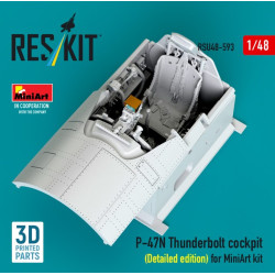 Reskit Rsu48-0593 1/48 P-47n Thunderbolt Cockpit Detailed Edition For Miniart Kit 3d Printed