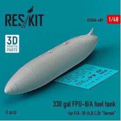 Reskit Rsu48-0409 1/48 330 Gallon Fpu 8a Fuel Tank For Fa 18 A B C D Hornet 1 Pcs 3d Printed