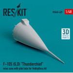 Reskit Rsu48-0429 1/48 F 105 G D Thunderchief Nose Cone With Pitot Tube For Hobbyboss Kit 3d Printed