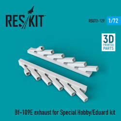 Reskit RSU72-0129 1/72 Bf-109E exhaust for Special Hobby/Eduard kit 3D Printing
