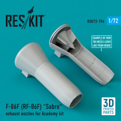 Reskit Rsu72-0194 1/72 F-86f Rf-86f Sabreexhaust Nozzles For Academy Kit 3d Printing