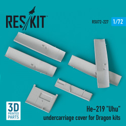 Reskit RSU72-0227 1/72 He-219 Uhu undercarriage covers for Dragon kit 3D printing