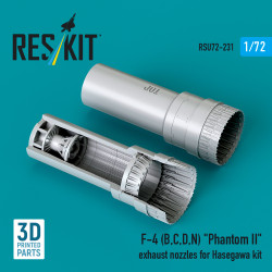 Reskit Rsu72-0231 1/72 F-4 B, C, D, N Phantom Ii Exhaust Nozzles For Hasegawa Kit
