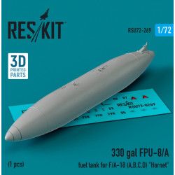 Reskit Rsu72-0269 1/72 330 Gal Fpu8a Fuel Tank For Fa18 Abcd Hornet 1 Pcs 3d Printed