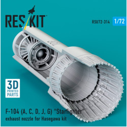 Reskit Rsu72-0314 1/72 F-104 A C D J G Starfighter Exhaust Nozzle For Hasegawa Kit 3d Printed