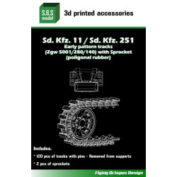 Sbs 3d009 1/35 Sd.kfz.251 Early Pattern Tracks And Sprocket Poligonal Resin Kit