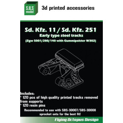 Sbs 3d010 1/35 Sd.kfz.251 Early Pattern Tracks 3d Printed Resin Kit