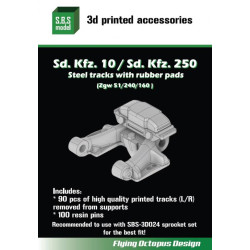 Sbs 3d035 1/35 Sd.kfz10/Sd.kfz 250 Steel Tracks With Rubber Pads Resin Model Kit
