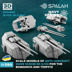 Spalah 00953 1/350 Anti-aircraft Guns 10.5cm Sk C/33 For The Bismarck And Tirpitz 8 Pcs