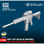 Spalah 10372 1/72 Set Of Scale Models Ar-15 Rifle Sd-5/56 5 Pcs Resin Model