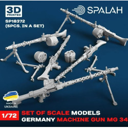 Spalah 18372 1/72 Set Of Scale Models Machine Gun Mg-34 5 Pcs Resin Model Spalah 18372 1/72 Set Of Scale Models Machine Gun Mg-34 5 Pcs Resin Model