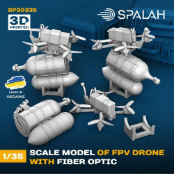Spalah 30335 1/35 Set Of Scale Models Fpv Drone With Fiber Optic Resin Model Kit
